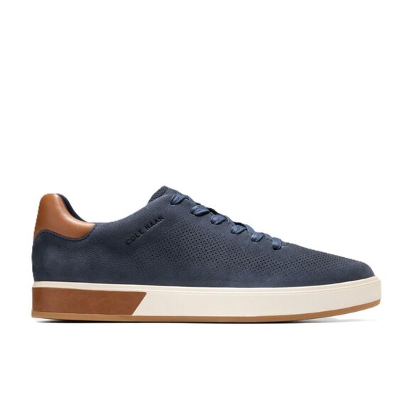 Cole Haan Men's Grandpro Angleace Navy Blazer-British Tan-Gum Sneakers - Picture 1 of 6